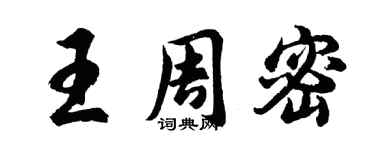 胡问遂王周密行书个性签名怎么写