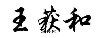 胡问遂王获和行书个性签名怎么写