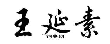 胡问遂王延素行书个性签名怎么写