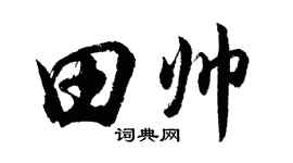 胡问遂田帅行书个性签名怎么写