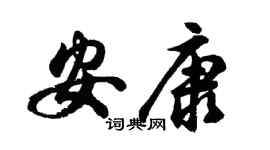 胡问遂安康行书个性签名怎么写