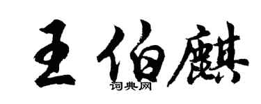 胡问遂王伯麒行书个性签名怎么写