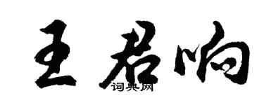 胡问遂王君响行书个性签名怎么写