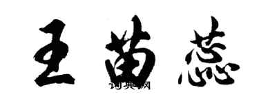 胡问遂王苗蕊行书个性签名怎么写