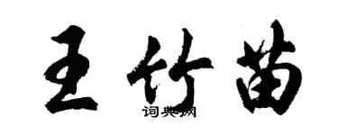 胡问遂王竹苗行书个性签名怎么写