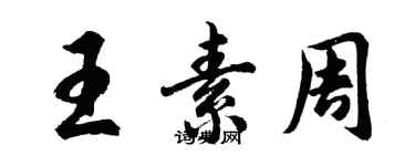胡问遂王素周行书个性签名怎么写