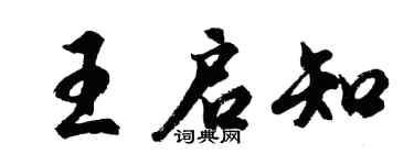 胡问遂王启知行书个性签名怎么写