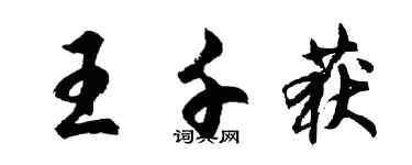 胡问遂王千获行书个性签名怎么写