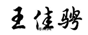 胡问遂王佳骋行书个性签名怎么写