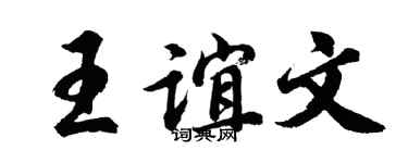 胡问遂王谊文行书个性签名怎么写