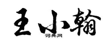 胡问遂王小翰行书个性签名怎么写