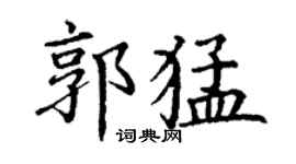 丁谦郭猛楷书个性签名怎么写