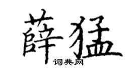 丁谦薛猛楷书个性签名怎么写