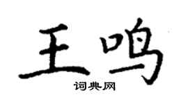 丁谦王鸣楷书个性签名怎么写