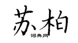 丁谦苏柏楷书个性签名怎么写