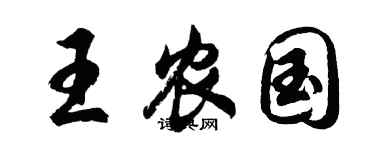 胡问遂王农国行书个性签名怎么写