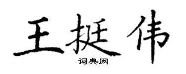 丁谦王挺伟楷书个性签名怎么写