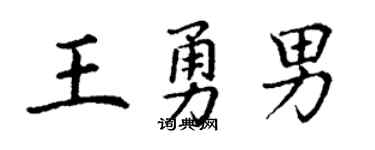 丁谦王勇男楷书个性签名怎么写