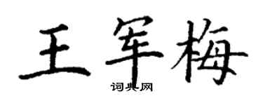 丁谦王军梅楷书个性签名怎么写