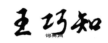 胡问遂王巧知行书个性签名怎么写