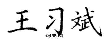 丁谦王习斌楷书个性签名怎么写