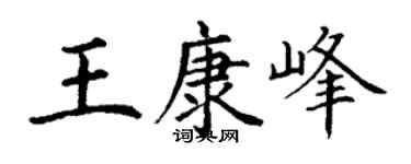 丁谦王康峰楷书个性签名怎么写