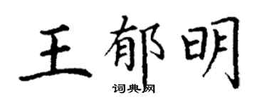 丁谦王郁明楷书个性签名怎么写