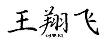 丁谦王翔飞楷书个性签名怎么写