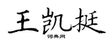 丁谦王凯挺楷书个性签名怎么写