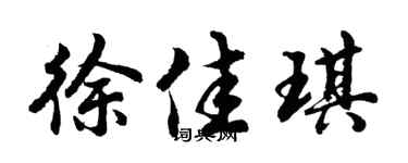 胡问遂徐佳琪行书个性签名怎么写