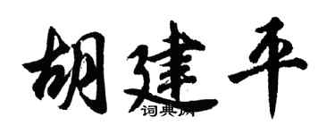 胡问遂胡建平行书个性签名怎么写