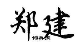 胡问遂郑建行书个性签名怎么写