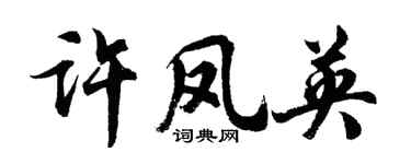 胡问遂许凤英行书个性签名怎么写