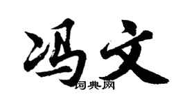 胡问遂冯文行书个性签名怎么写