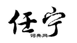胡问遂任宁行书个性签名怎么写