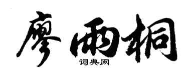 胡问遂廖雨桐行书个性签名怎么写