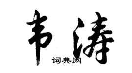 胡问遂韦涛行书个性签名怎么写