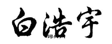 胡问遂白浩宇行书个性签名怎么写