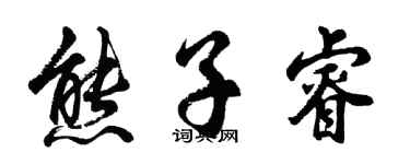 胡问遂熊子睿行书个性签名怎么写