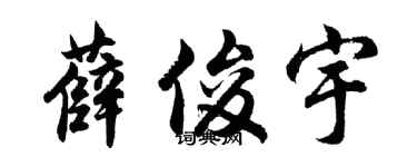 胡问遂薛俊宇行书个性签名怎么写