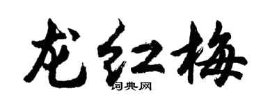 胡问遂龙红梅行书个性签名怎么写