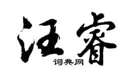 胡问遂汪睿行书个性签名怎么写