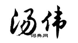 胡问遂汤伟行书个性签名怎么写