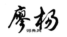 胡问遂廖杨行书个性签名怎么写