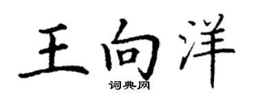 丁谦王向洋楷书个性签名怎么写