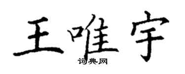 丁谦王唯宇楷书个性签名怎么写