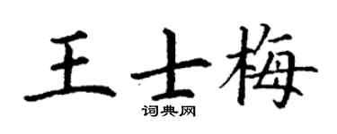 丁谦王士梅楷书个性签名怎么写