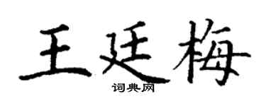 丁谦王廷梅楷书个性签名怎么写