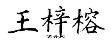 丁谦王梓榕楷书个性签名怎么写