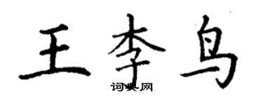 丁谦王李鸟楷书个性签名怎么写